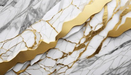 white and gold marble texture stone background pattern abstract design surface generative ai
