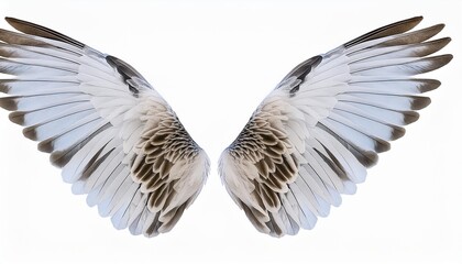 realistic angel wings white wing isolated transparency ai generative illustration
