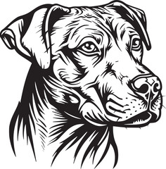 Dog, puppy hand drawn line style vector illustration isolated on white background