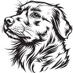 Dog, puppy hand drawn line style vector illustration isolated on white background