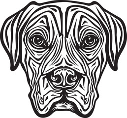 Dog, puppy hand drawn line style vector illustration isolated on white background