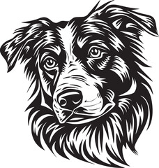 Dog, puppy hand drawn line style vector illustration isolated on white background