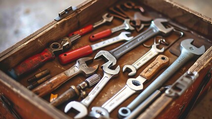 Plumber's Toolbox: The plumber's toolbox is filled with wrenches, pipe cutters, and other specialized tools, essential for addressing a wide range of plumbing tasks 
