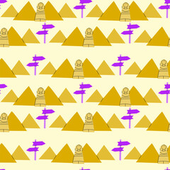 Travel destinations summer seamless pattern. Can used for textile, cover design, posters. Modern flat style.