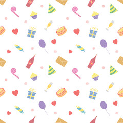 Happy birthday pattern. Seamless birthday background