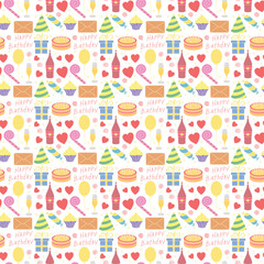 Happy birthday pattern. Seamless birthday background