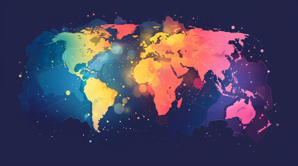 Fototapeta premium Dotted world map,color world map,Vector design illustration