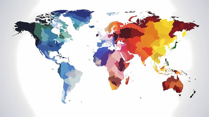 Dotted world map,color world map,Vector design illustration