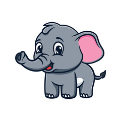 cute and kawaii elephant cartoon illustration design greets