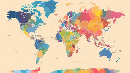 Dotted world map,color world map,Vector design illustration