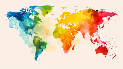 Dotted world map,color world map,Vector design illustration