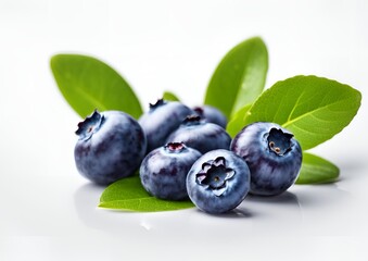 Blueberries on a white background with clipping path.