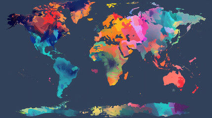 Dotted world map,color world map,Vector design illustration