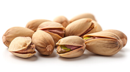 Pistachios on a white background