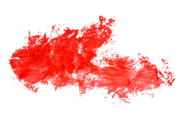 Shiny red brush watercolor painting isolated on transparent background. watercolor png