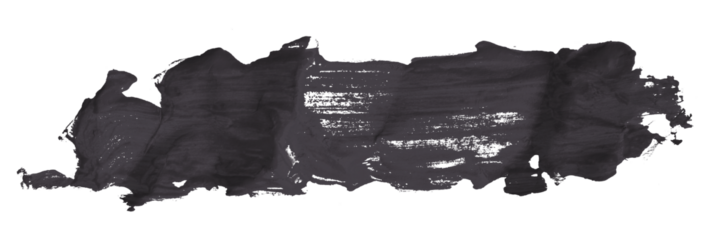 Shiny black brush watercolor painting isolated on transparent background. watercolor png