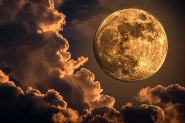 Obraz premium huge moon with cloudy environment by generative ai