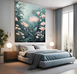 ultra modern minimalist design for large master bedroom. Minimal but warm home atmosphere, high quality beautiful bedroom design,