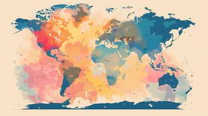 Naklejka premium Dotted world map,color world map,Vector design illustration