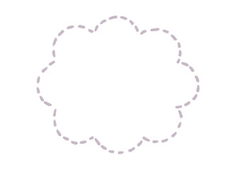雲形のシンプルな点線のふきだし