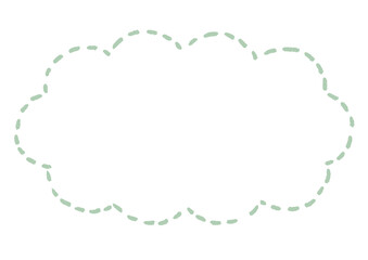 雲形のシンプルな点線のふきだし