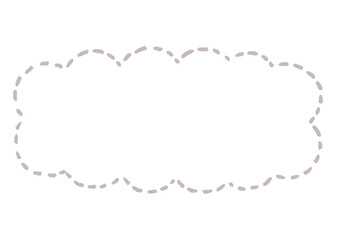 雲形のシンプルな点線のふきだし