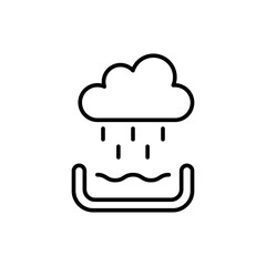 Water treatment outline icons, minimalist vector illustration ,simple transparent graphic element .Isolated on white background