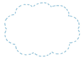 雲形のシンプルな点線のふきだし