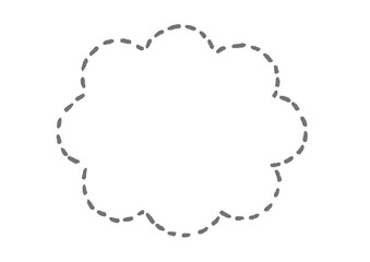 雲形のシンプルな点線のふきだし