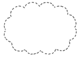 雲形のシンプルな点線のふきだし
