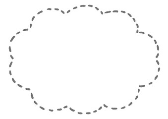 雲形のシンプルな点線のふきだし