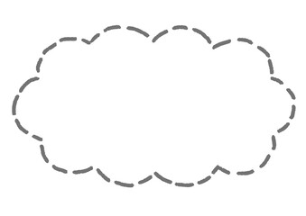 雲形のシンプルな点線のふきだし