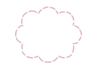 雲形のシンプルな点線のふきだし