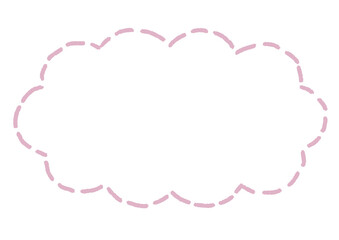 雲形のシンプルな点線のふきだし