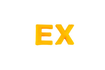 Obraz premium Yellow Letters EX isolate no white background.png