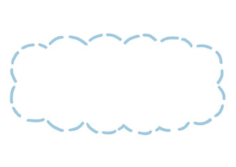 雲形のシンプルな点線のふきだし