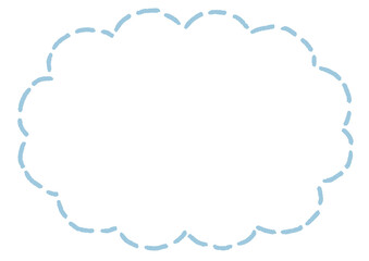 雲形のシンプルな点線のふきだし