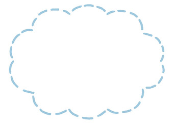 雲形のシンプルな点線のふきだし