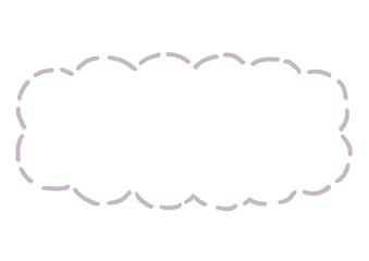 雲形のシンプルな点線のふきだし