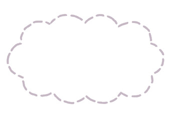 雲形のシンプルな点線のふきだし