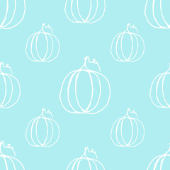 Halloween seamless pattern with pumpkins . Halloween digital paper.