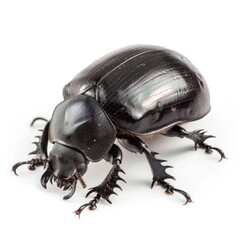 Dung Beetle: Known for its ecological role of recycling waste.,full body,isolated on white background