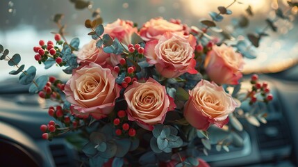 Wedding bouquet of roses