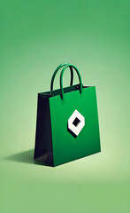 Vector illustration including bags, jewelry, cosmetics, perfumes, in green colors, sales banner,