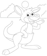 Kangaroo Coloring Book Page For All Ages