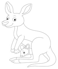Kangaroo Coloring Book Page For All Ages