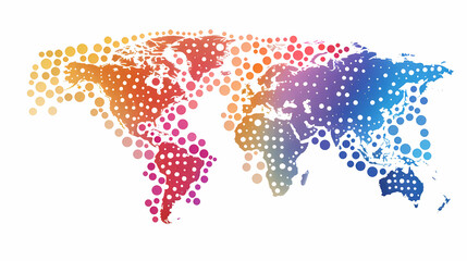 Fototapeta premium Dotted world map,color world map,Vector design illustration