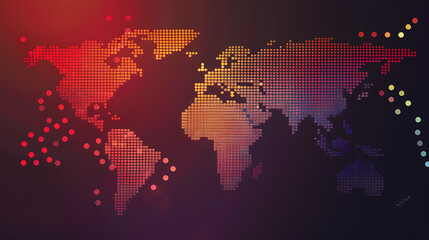 Obraz premium Dotted world map,color world map,Vector design illustration