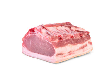 Raw pork meat isolated on white background.