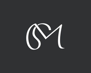 Creative Letter SM or MS Logo Design template